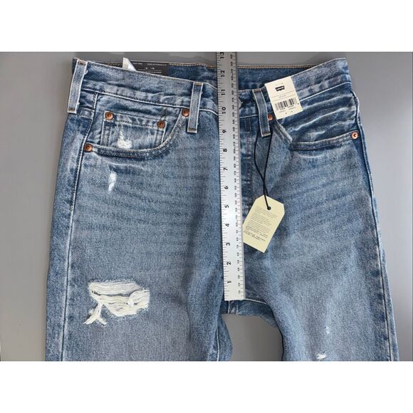 Levi’s 501 high rise distressed button fly skinny jeans size 28 new - Picture 12 of 13